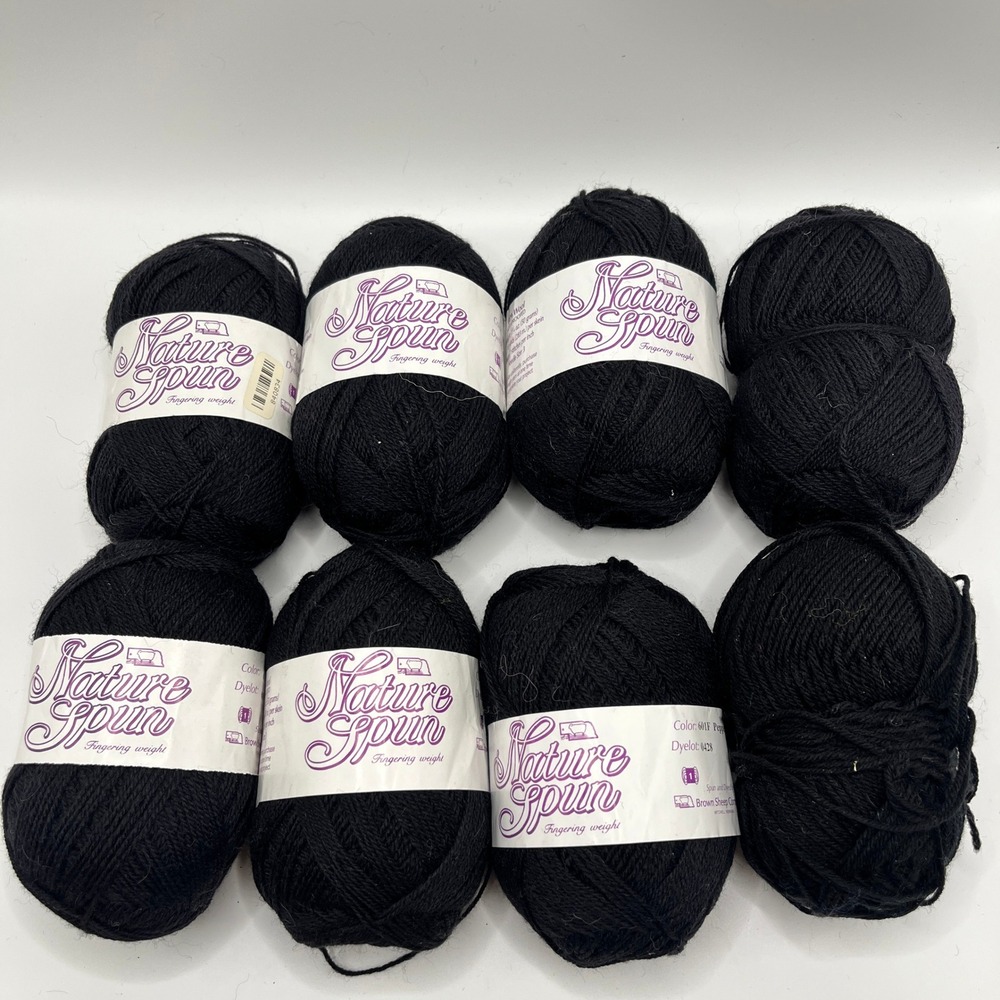 Nature Spun Fingering Weight Wool Yarn 8 Skeins Pepper 601F